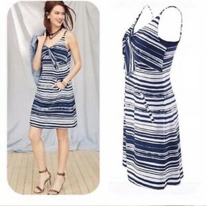 Cabi style 5264 navy and white knot dress small